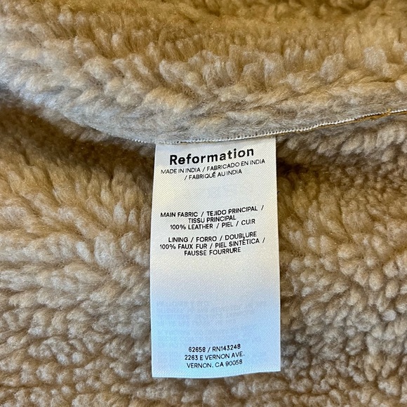 Reformation Mustard Teddy Jacket with Shearling Collar - Picture 5 of 5